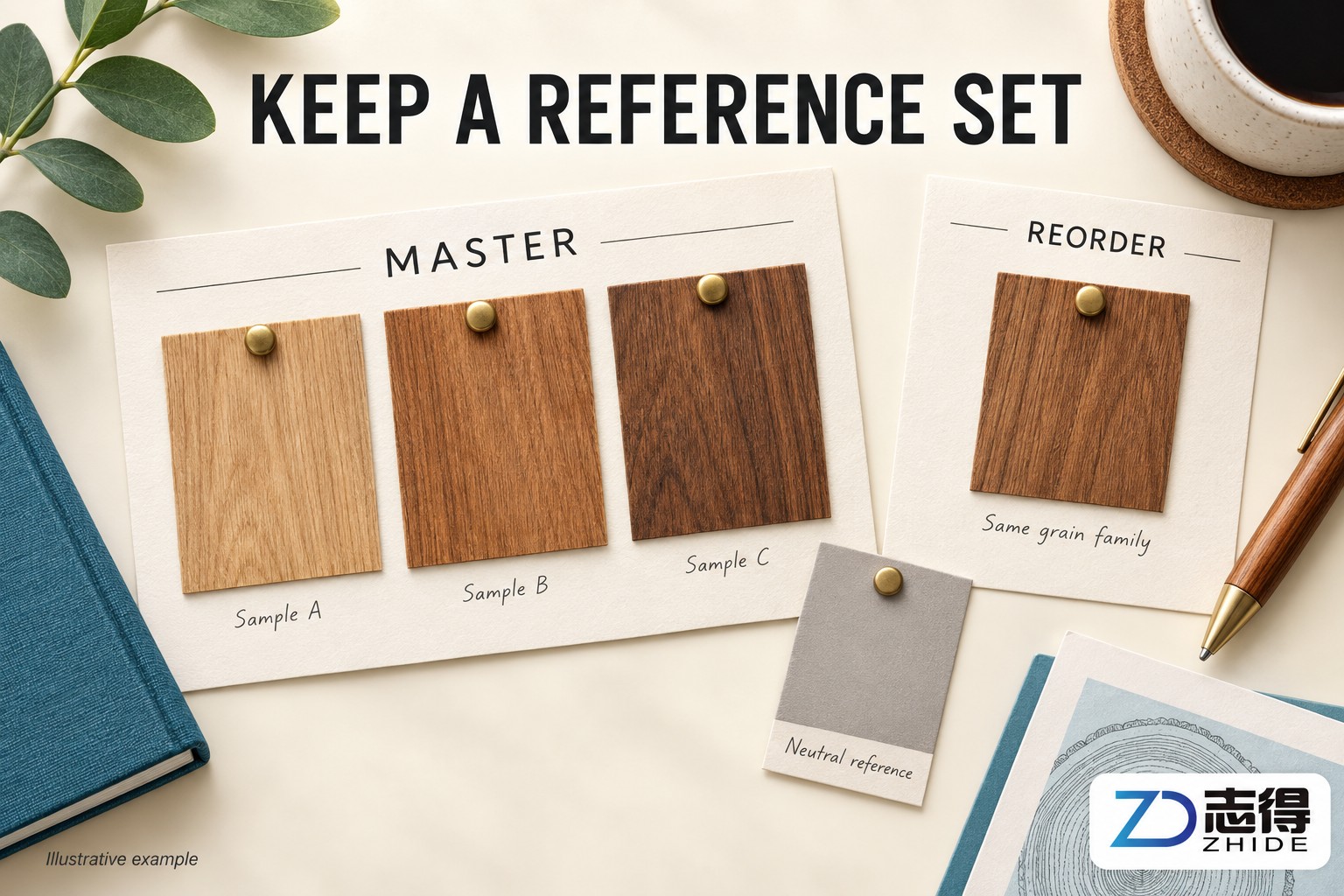 AI example of a retained decorative paper sample reference set